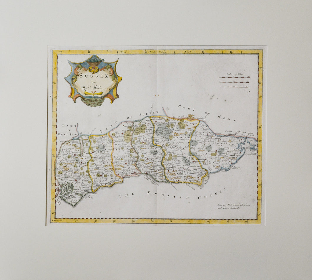 Sussex by Robert Morden - Antique Map 1722