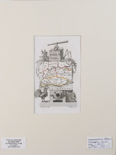 Sussex - Antique Map 1823