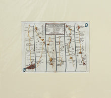 Load image into Gallery viewer, The Road from London to Arundel in Sussex - Antique Ribbon Map by John Senex, circa 1757
