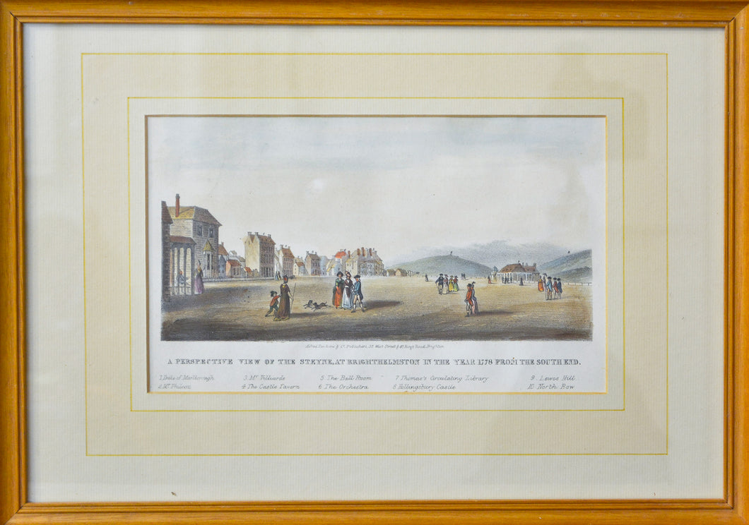 View of The Steyne Brighton - Antique Lithograph c1849