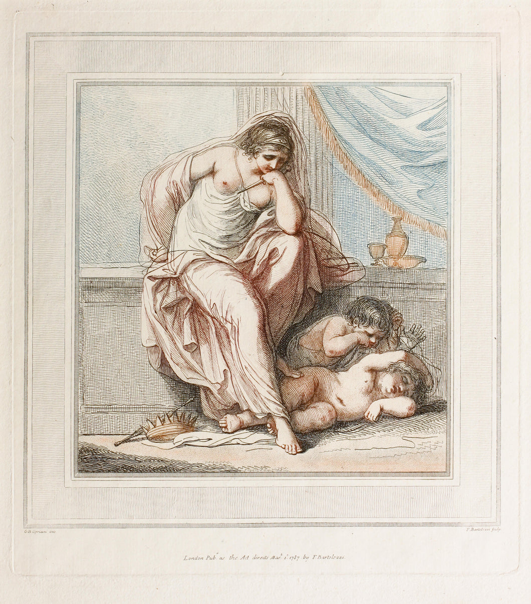 The Tragic Muse - Antique Engraving 1787