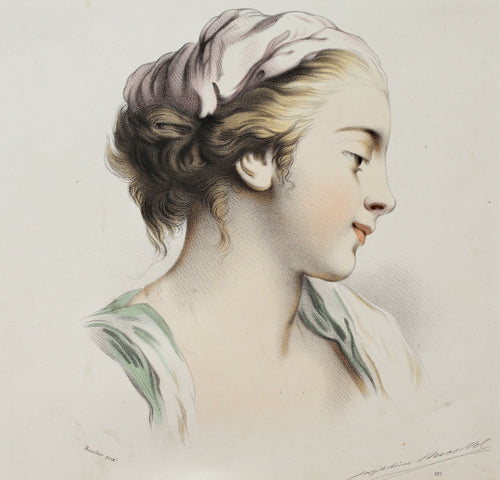 Trois Enfants -  Three Antique Lithographs circa 1860