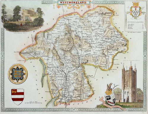 Westmoreland - Antique Map by Thomas Moule circa 1848