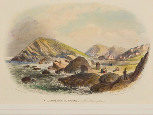 Wildersmouth Ilfracombe from Runnycleave - Antique Steel Engraving circa 1846