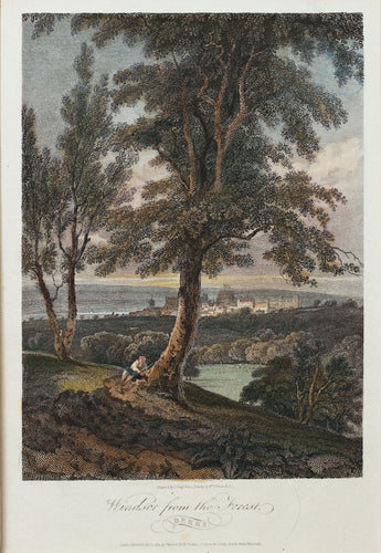 Windsor from the Forest - Antique Copper Engraving circa 1804